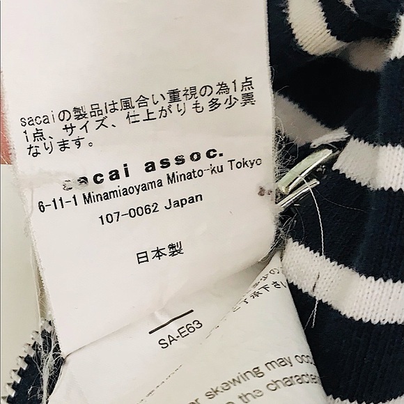 Sacai Dixie Stripe Tee with Side Zippers - Picture 12 of 12